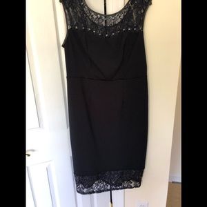 Evening Medi dress in navy blue, size 16